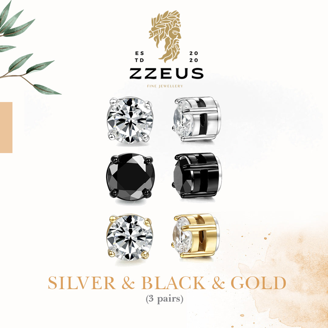 🔥Save 60%🔥 Silver & Black & Gold (3 Pairs) - USD45.96